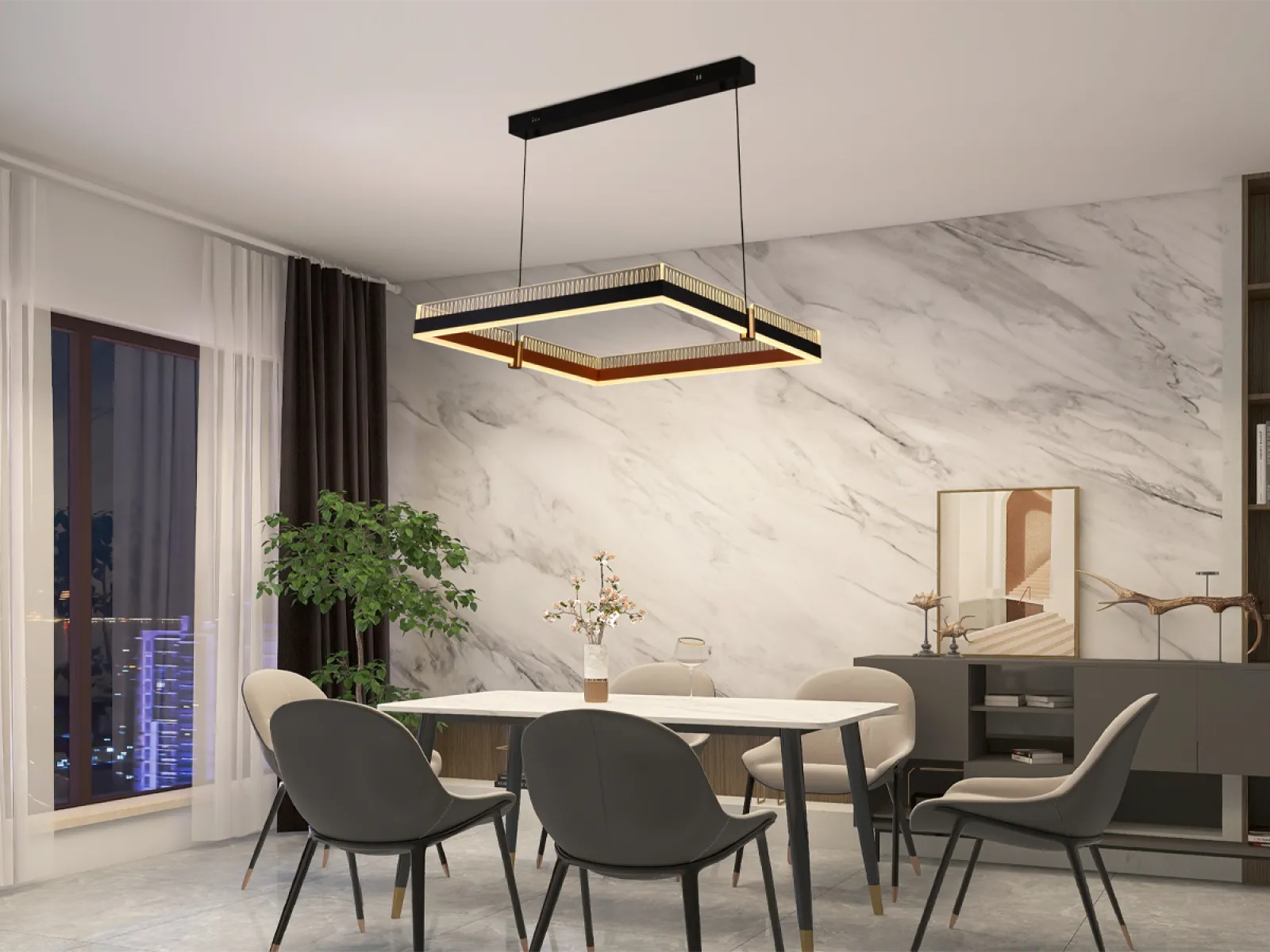 LED závesné lampa + diaľkový ovládač 100W - J4336/B – Obrázok 13