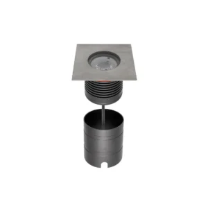 XGROUND GRND. SQ. REC. FITTING DIM. 1x15W 100-245V AC TRIAC dim. 3000K CRI.80 IP67 40dgr sea envr. suit.