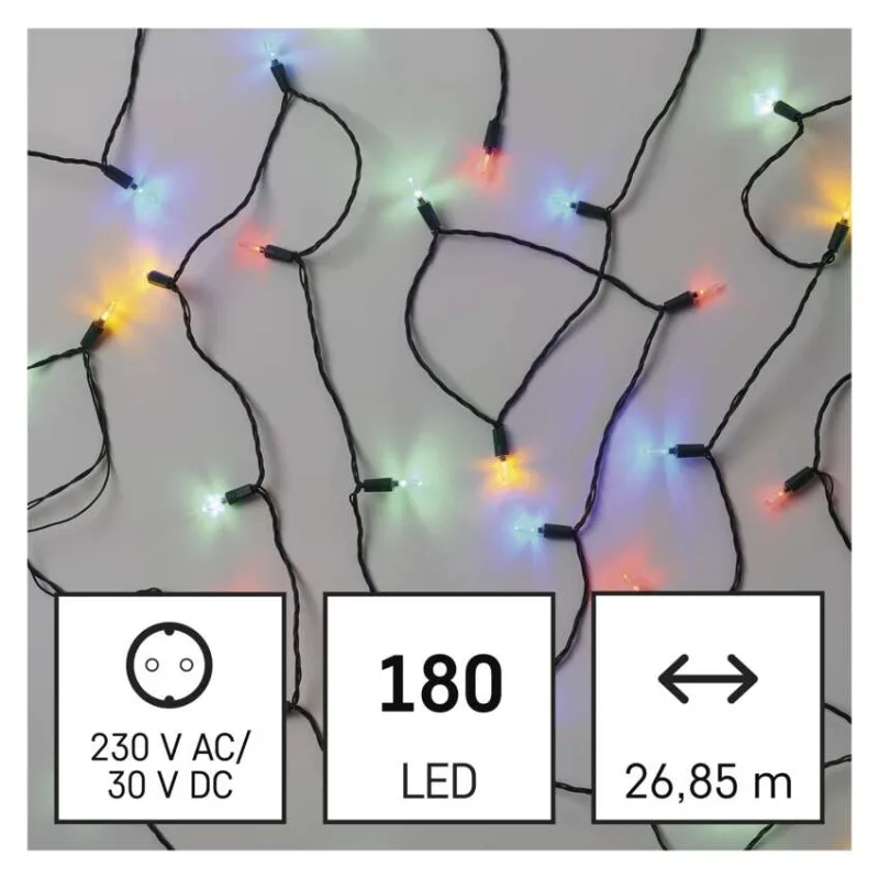 LED vianočná reťaz – tradičná, 26,85 m, vonkajšia aj vnútorná, multicolor – Obrázok 3