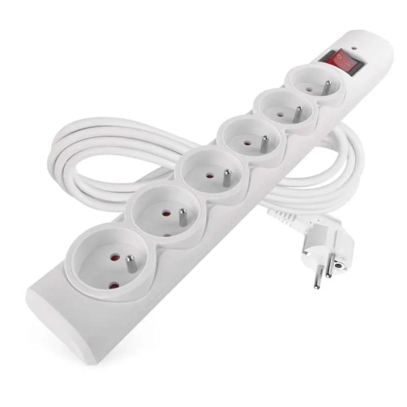 Prepäťová ochrana – 6 zásuviek, 3 m, biela