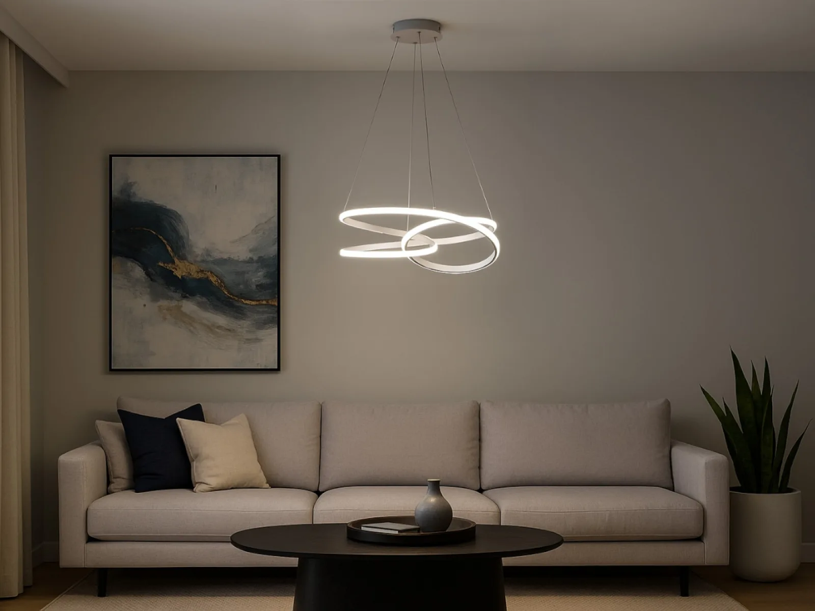 LED závesné svietidlo s diaľkovým ovládačom 90W - TA2307/W – Obrázok 4