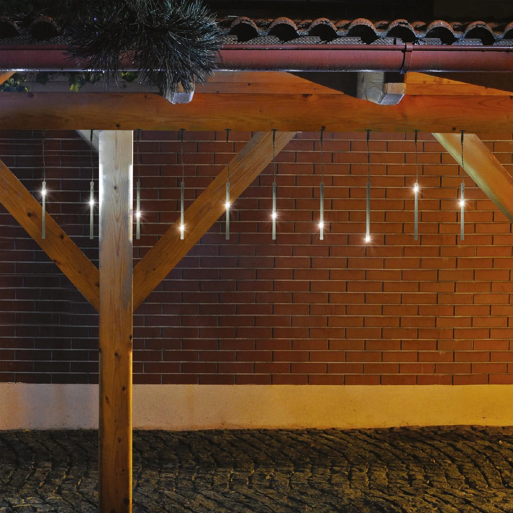 Dekorácia cencúľ, 10 cencúľ, 200 LED – Obrázok 2
