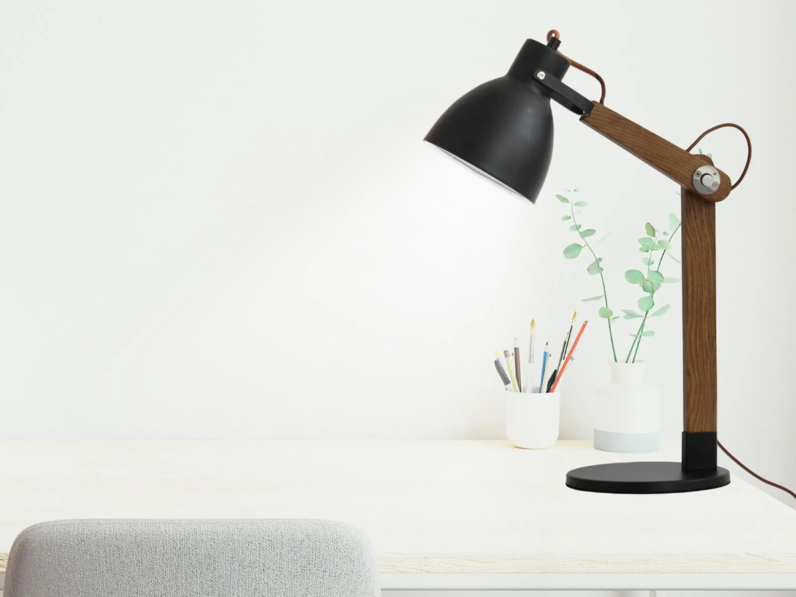 Stolná lampa z masívneho dreva E27 / 60W - WRE151 – Obrázok 6