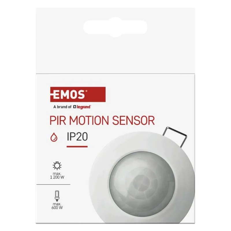 PIR senzor (pohybové čidlo) IP20 1200W, biely – Obrázok 9