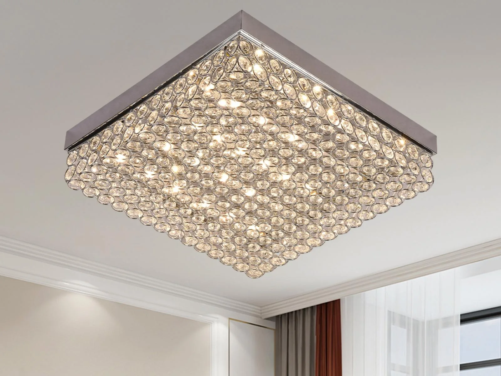 LED stropné luxusné svietidlo s diaľkovým ovládačom 55W - J2305/CH – Obrázok 4