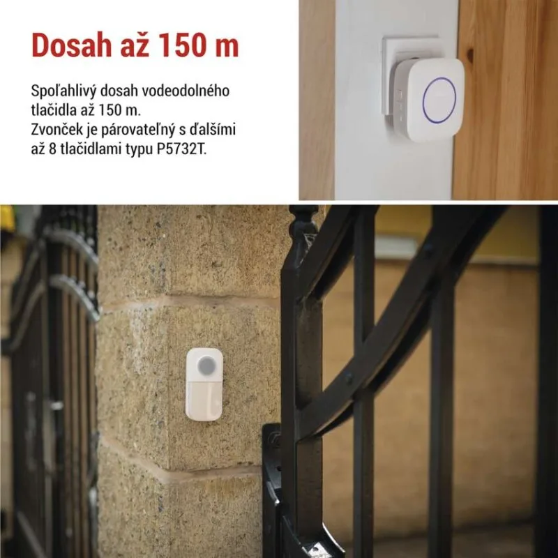 Domový bezdrôtový zvonček P5737 do zásuvky – Obrázok 6
