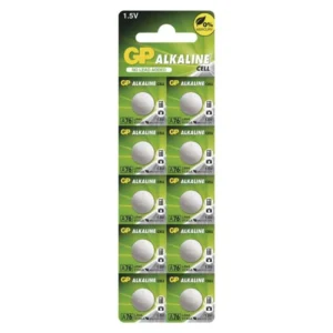 Alkalická gombíková batéria GP LR44 (A76F), 10 ks