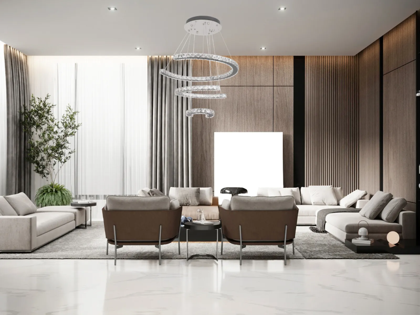 LED luxusné krištáľové svietidlo + diaľkový ovládač 100W - J6356/CH – Obrázok 7