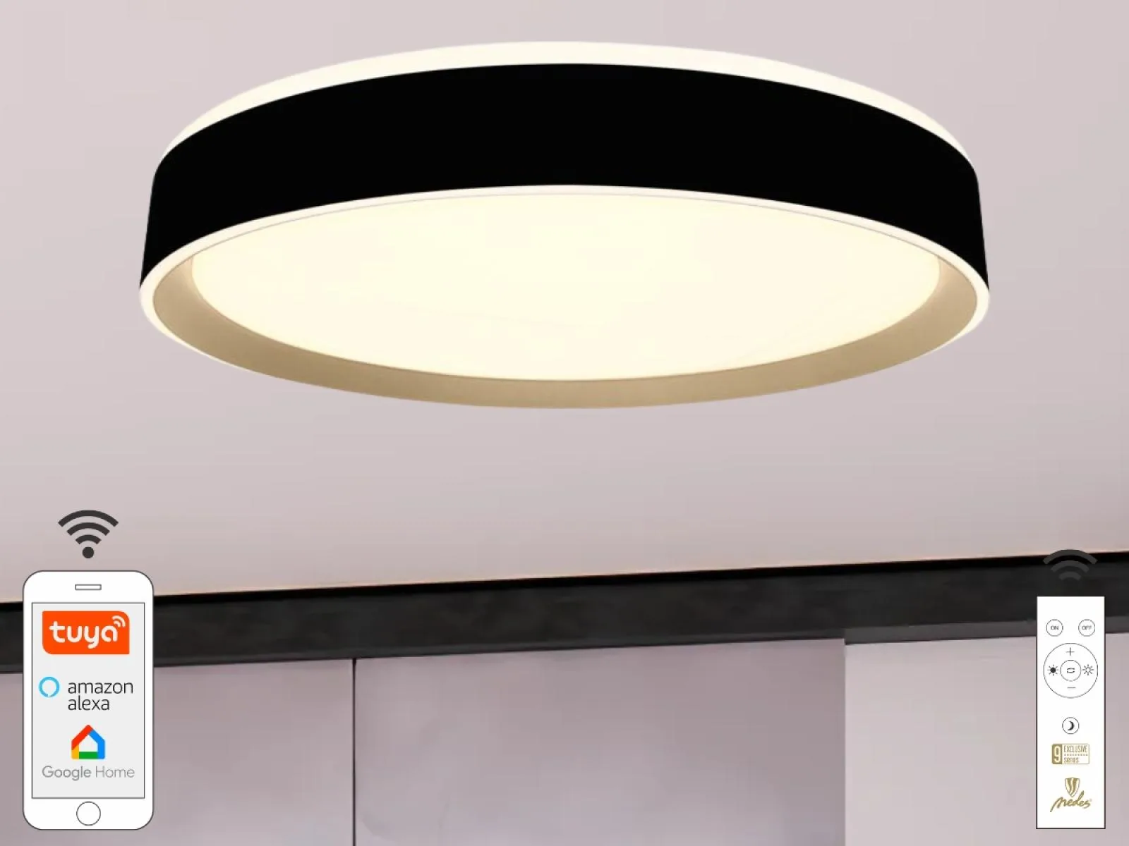 LED stropná lampa OPAL + diaľkový ovládač + Wifi 48W - LC902MB – Obrázok 7
