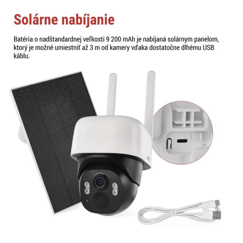 GoSmart Vonkajšia batériová kamera IP-1200 WASP s WiFi a solárnym panelom – Obrázok 4