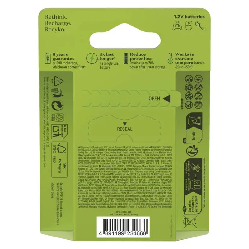 Nabíjacia batéria GP Recharge 2100 AA (HR6) 6 ks – Obrázok 5