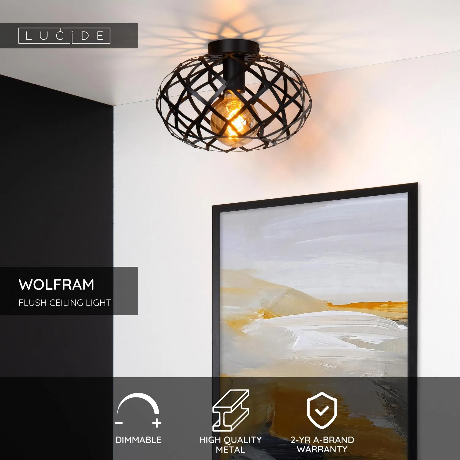 WOLFRAM - Zapustené stropné svetlo - Ø 30 cm - 1xE27 – Obrázok 8