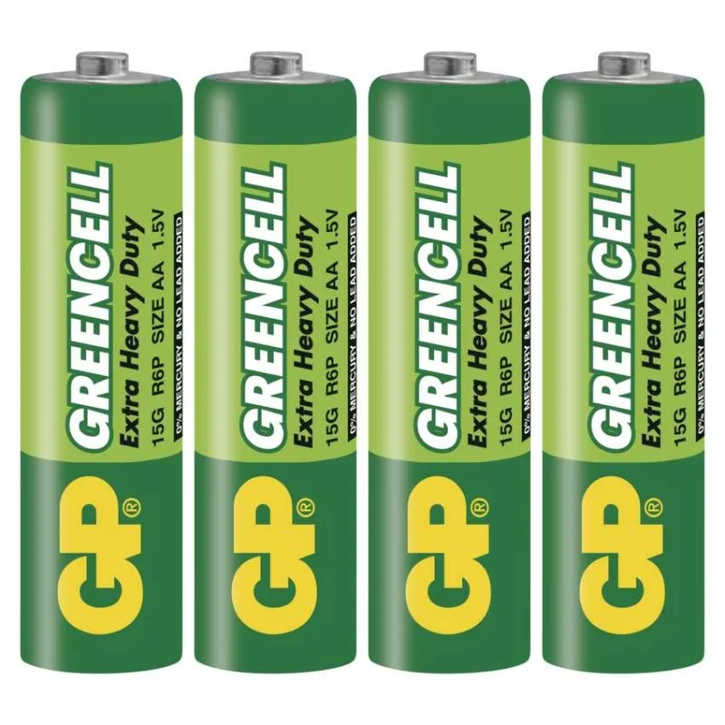 Zinko-chloridová batéria GP Greencell R6 (AA), 4 ks – Obrázok 2