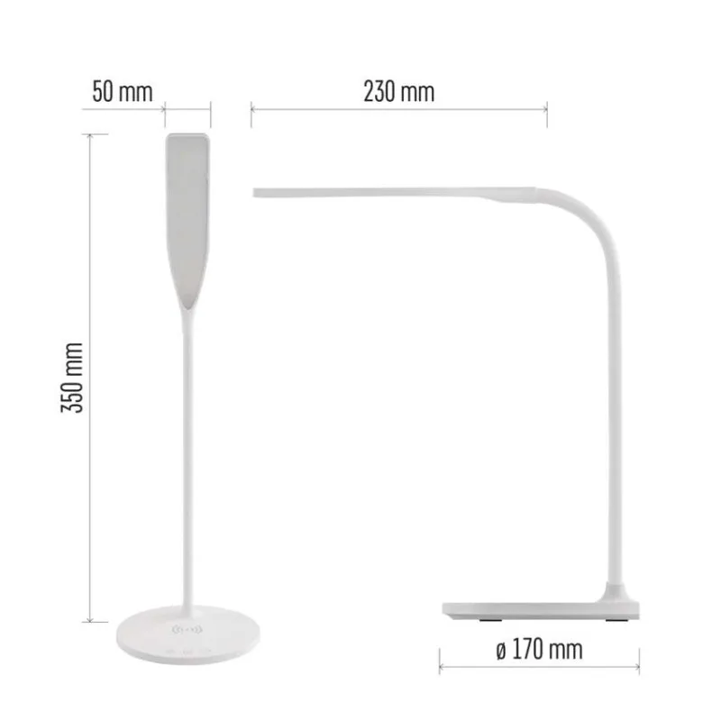 LED stolná lampa OSCAR, biela – Obrázok 3