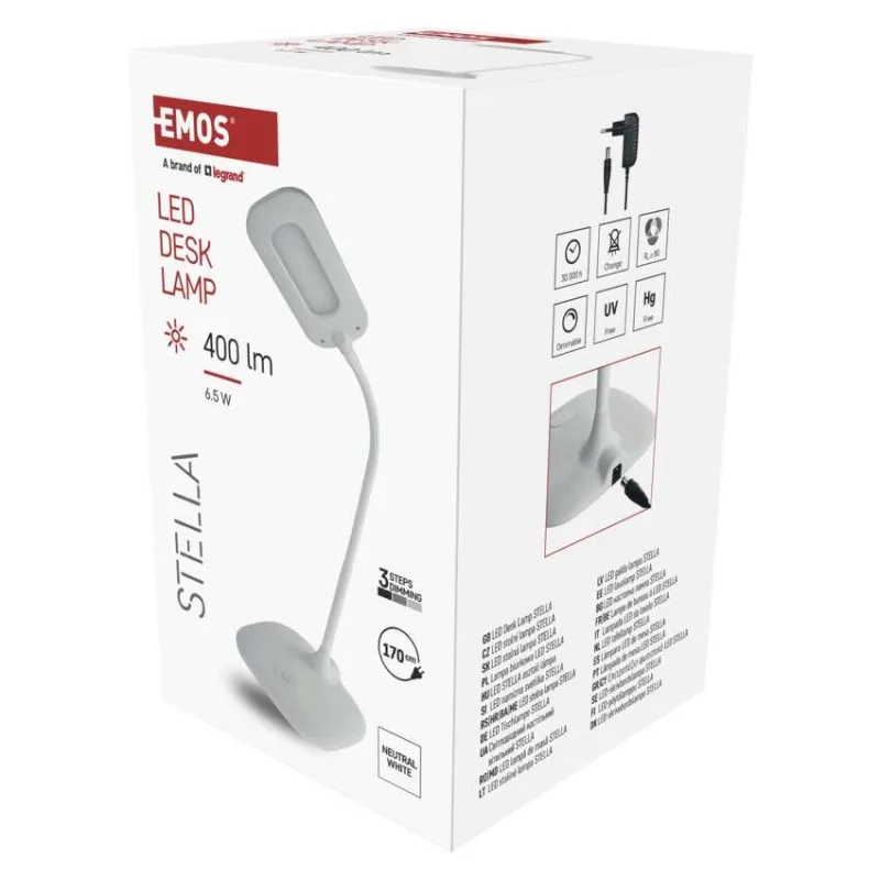 LED stolná lampa STELLA, biela – Obrázok 4