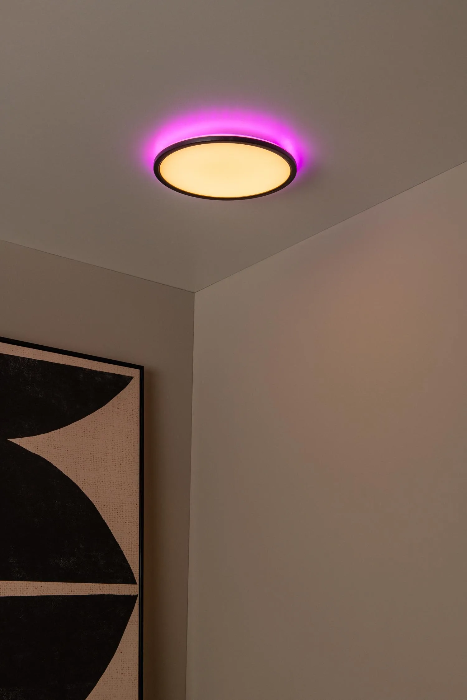 CASTOR – Stropné svietidlo na zapustenie – Ø 32 cm – LED s možnosťou stmievania – CCT – 1x20 W 2700 K/6500 K – RGB – Opál – Obrázok 9