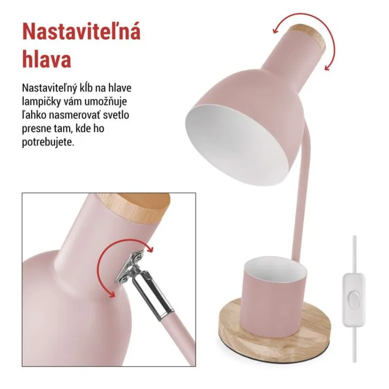 Stolná lampa POPPY, ružová – Obrázok 7