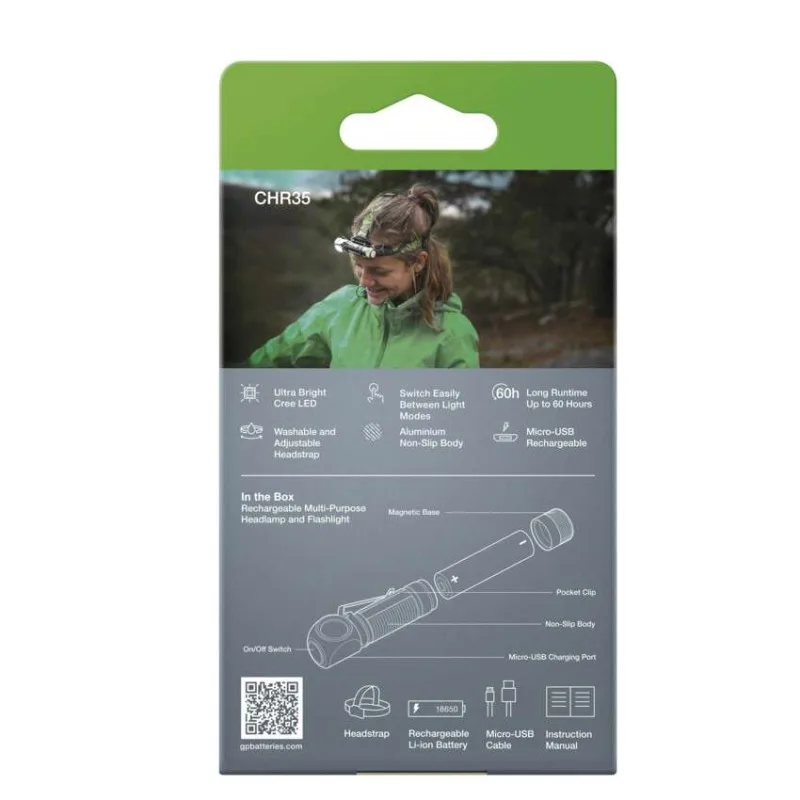 LED nabíjacia čelovka GP Discovery CHR35, 600 lm – Obrázok 11