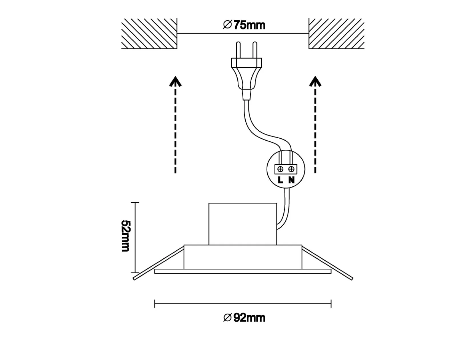 LED podhľadové svietidlo 7W / IP44 / DR01 / SMD / 4000K / WH - LDL153 – Obrázok 4