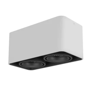 XKUBO SURF. SQ. LIGHT FITING 2x10W 220-240V AC CRI.90 36dgr/SBK