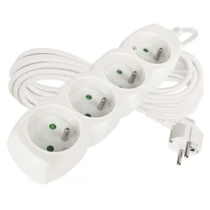 Predlžovací kábel 7 m / 4 zásuvky / biely / PVC / 1 mm2