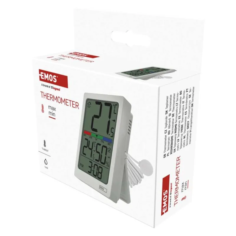 Digitálny teplomer s vlhkomerom, drôtový snímač, budík E0558P – Obrázok 7