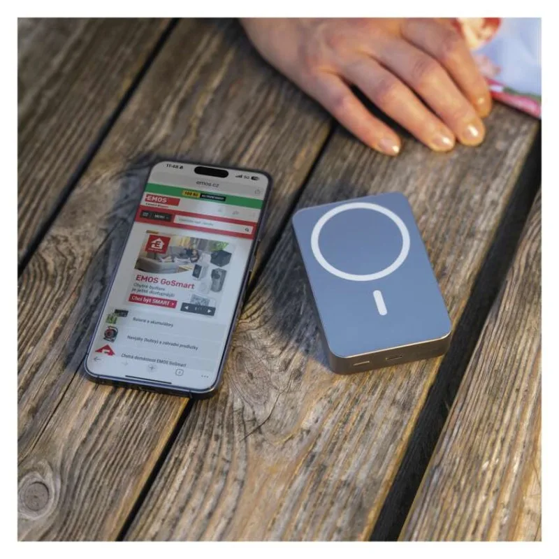 Power bank EMOS WI 1046, 10 000 mAh, 20 W+Wireless, šedá – Obrázok 8
