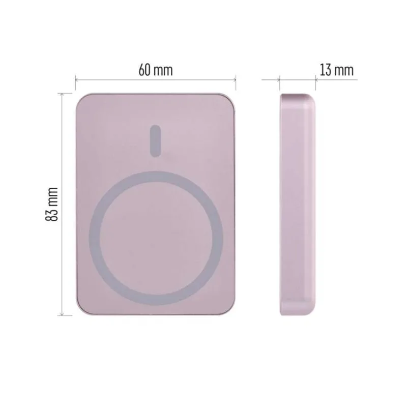 Power bank EMOS WI 522, 5 000 mAh, 20 W+Wireless, lososová – Obrázok 3