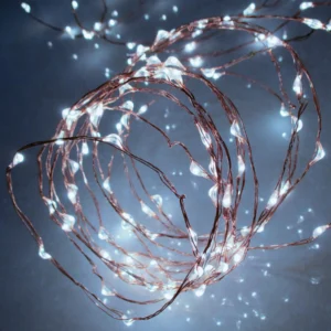 Micro LED svietiaci reťazec, 160 LED, studená biela