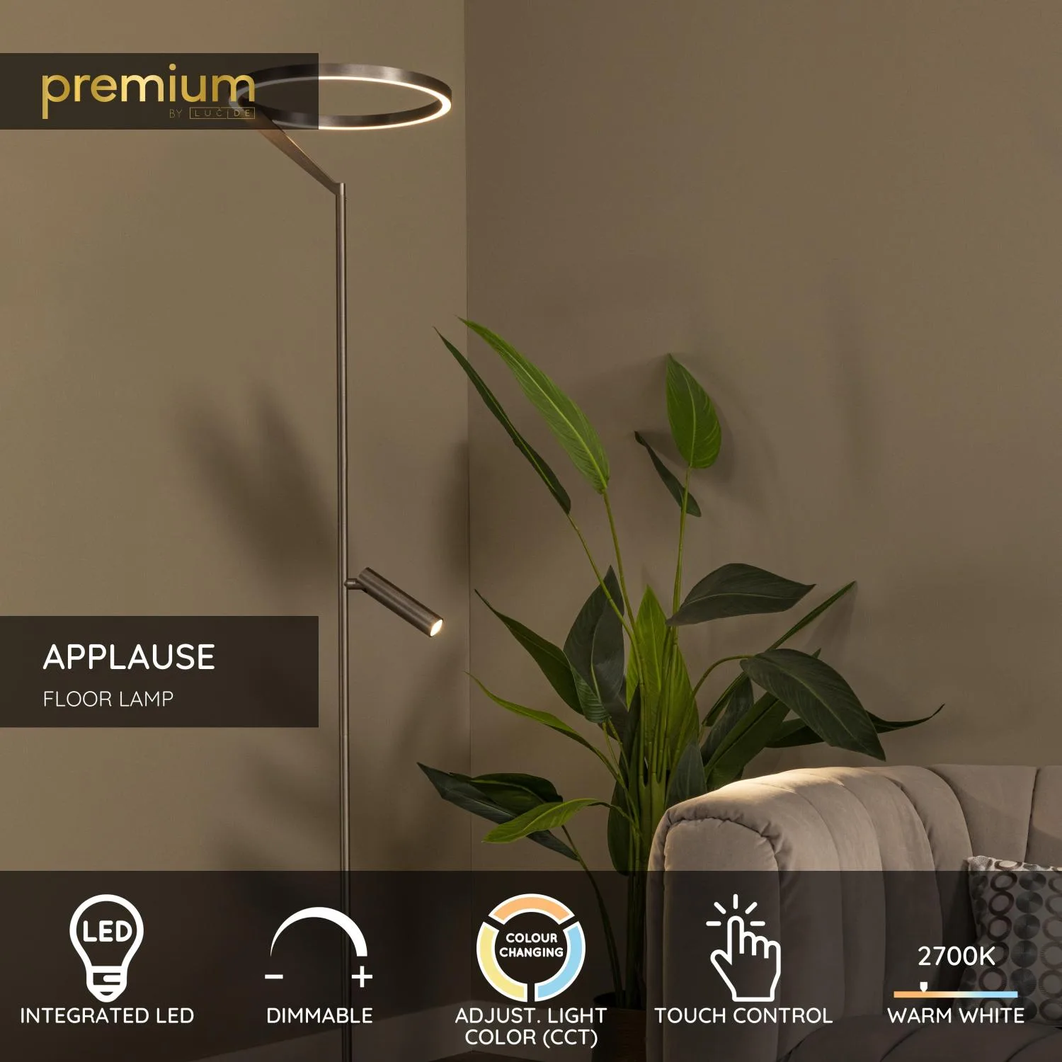 APPLAUSE – Stojaca lampa – Ø 33 cm – Stmievateľné LED – CCT – 2700 K/4000 K – Obrázok 3