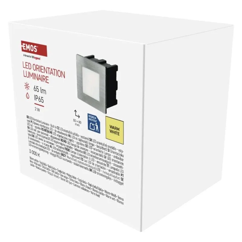 LED orientačné vstavané svietidlo AMAL 80×80, 2W teplá b.,IP65 – Obrázok 8