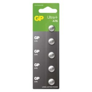 Alkalická gombíková batéria GP Ultra Plus LR44 (A76F), 5 ks