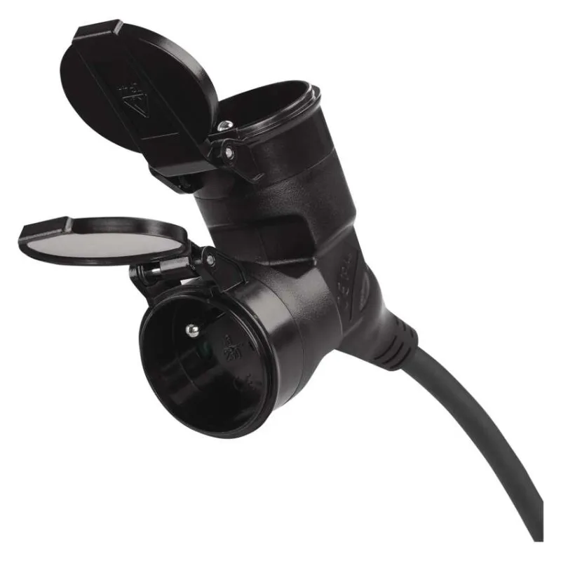Vonkajší predlžovací kábel 15 m / 2 zásuvky / čierny / guma / 230 V / 1,5 mm2 – Obrázok 12