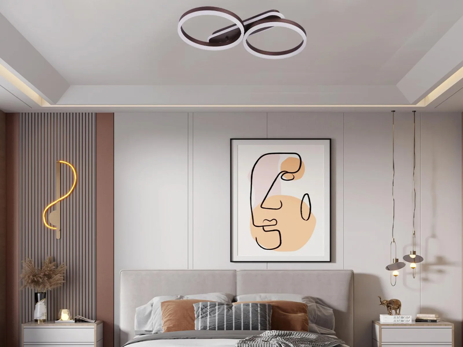 LED stropné svietidlo s diaľkovým ovládačom 60W - J3362/BR – Obrázok 9