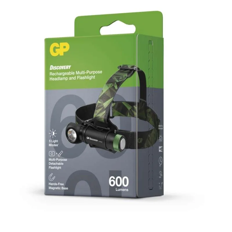 LED nabíjacia čelovka GP Discovery CHR35, 600 lm – Obrázok 12