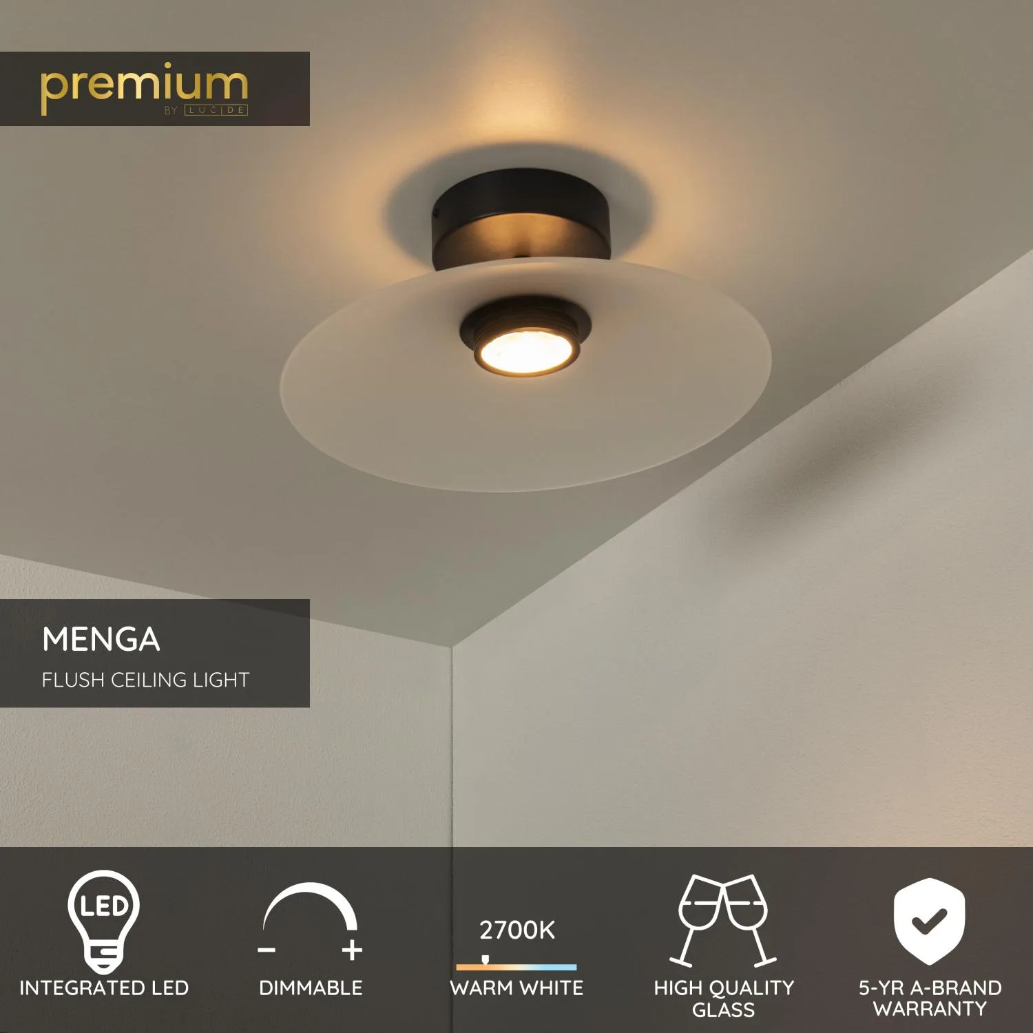 MENGA – Stropné svietidlo na zapustenie – Ø 40 cm – LED s možnosťou stmievania – 1x11 W, 2700 K – Obrázok 3